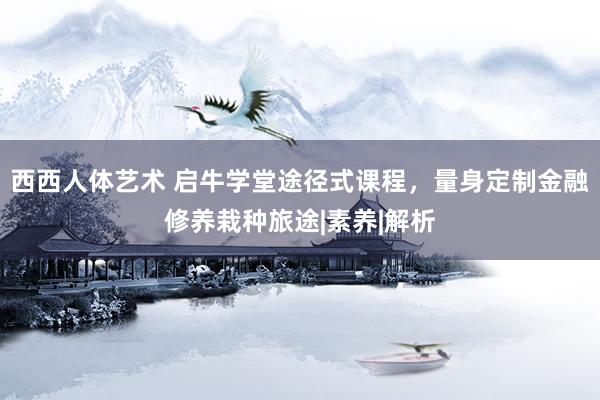 西西人体艺术 启牛学堂途径式课程，量身定制金融修养栽种旅途|素养|解析