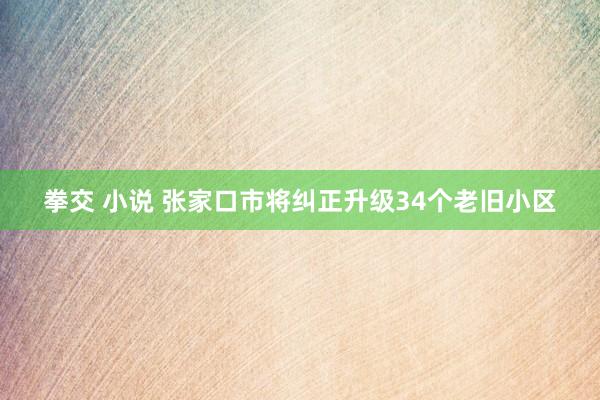 拳交 小说 张家口市将纠正升级34个老旧小区