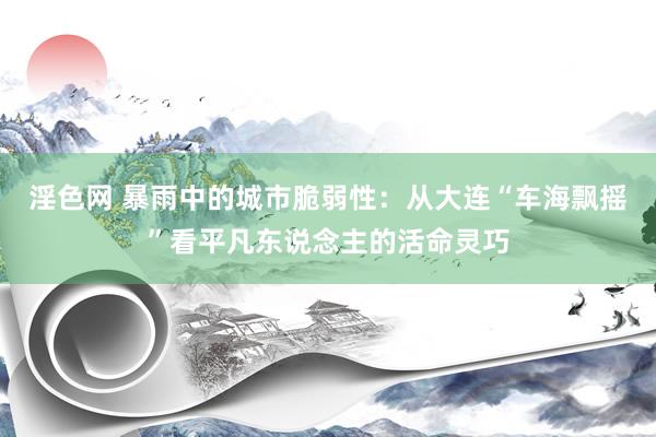 淫色网 暴雨中的城市脆弱性：从大连“车海飘摇”看平凡东说念主的活命灵巧