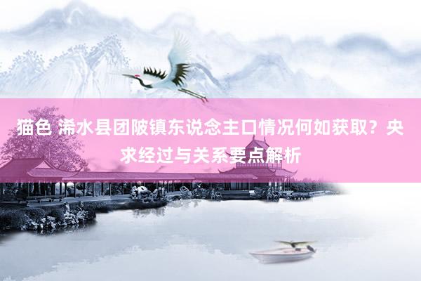 猫色 浠水县团陂镇东说念主口情况何如获取？央求经过与关系要点解析