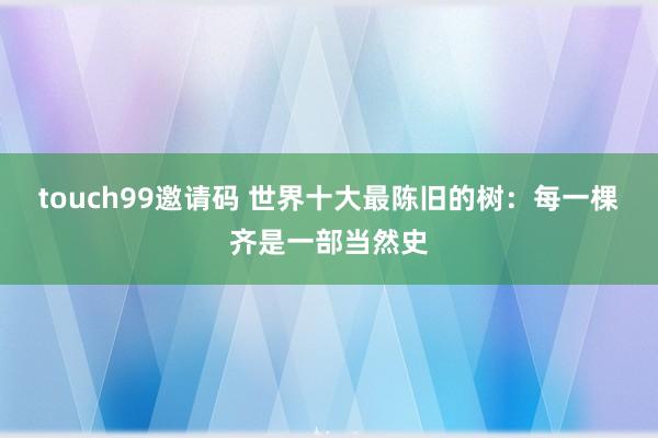 touch99邀请码 世界十大最陈旧的树：每一棵齐是一部当然史