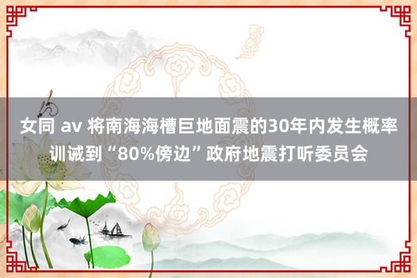 女同 av 将南海海槽巨地面震的30年内发生概率训诫到“80%傍边”政府地震打听委员会
