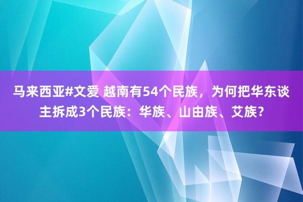 马来西亚#文爱 越南有54个民族，为何把华东谈主拆成3个民族：华族、山由族、艾族？