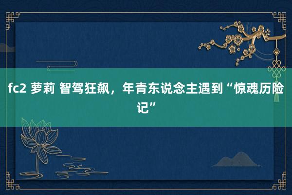 fc2 萝莉 智驾狂飙，年青东说念主遇到“惊魂历险记”